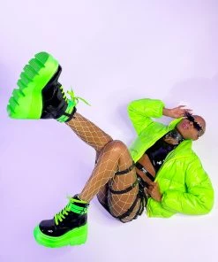 AE Green Apple Latex Puffer Jacket New 17 AE Green Apple Latex Puffer Jacket New