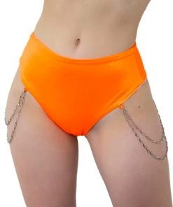 Bodyzone Techno Bish Chain High-Waist Shorts Bottoms 25 Bodyzone Techno Bish Chain High-Waist Shorts Bottoms