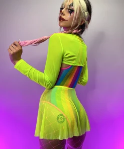 Bodyzone Techno Bish Chain High-Waist Shorts Bottoms 26 Bodyzone Techno Bish Chain High-Waist Shorts Bottoms