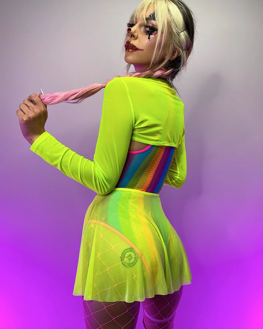 Bodyzone Techno Bish Chain High-Waist Shorts Bottoms 12 Bodyzone Techno Bish Chain High-Waist Shorts Bottoms