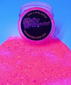 Xucai Accessories Kandi Pink Black Light Reactive Glitter