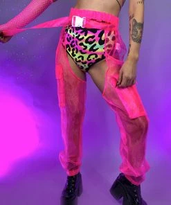 Hot And Delicious Pink Sheer Possibilities Organza Chaps Acid Jungle
