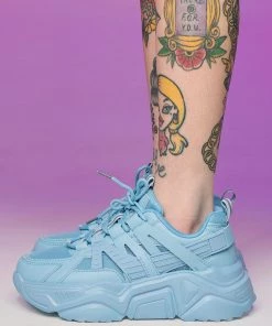 Berness Shoes Baby Blue Briella Chunky Sneakers Womens