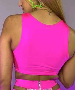 Roma Candy Lane Cropped Underboob Top New