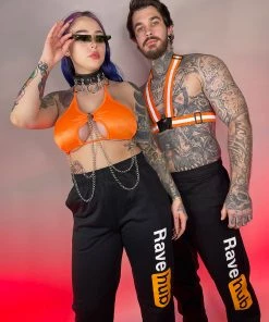 555stickers Rave Hub Black Sweatpants Womens