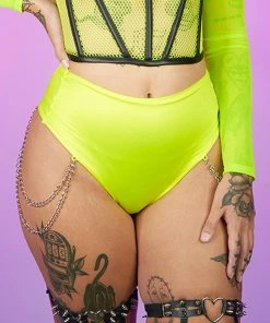 Bodyzone Techno Bish Chain High-Waist Shorts Bottoms