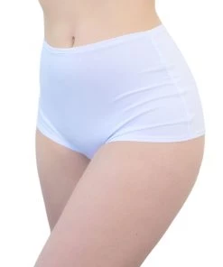 Shark White Solid High Waist Basic Rave Shorts Rave Bottoms