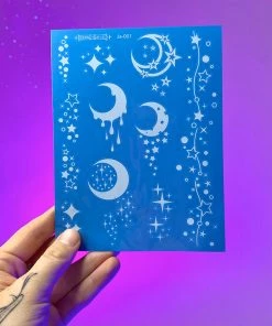 AE Womens Celestial Sky White Temporary Tattoo