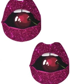 Neva Nude Poppin' Cherries Glitter Lips Nipple Pasties Accessories