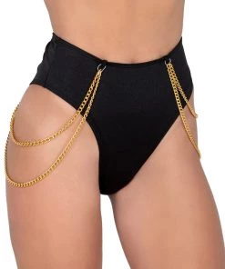 Roma Candy Lane High Waisted Shorts With Chain Detail Rave Bottoms