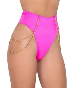 Roma Candy Lane High Waisted Shorts With Chain Detail Rave Bottoms