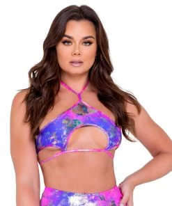 Roma New Violet Rebel Keyhole Tie Top