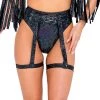 Roma Womens Onyx Aura Garter Belted Shorts