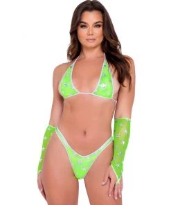 Roma Green Cosmic Stardust High-Cut Bottoms New