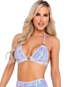 Roma Lavender Sugar Nova Two-Tone Bikini Top New 7 Roma Lavender Sugar Nova Two-Tone Bikini Top New