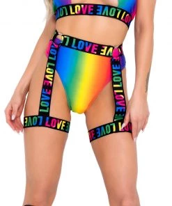 Roma New Rainbow Love Garter Belt