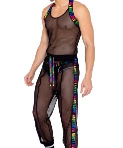 Roma Rainbow Love Fishnet Tank Top