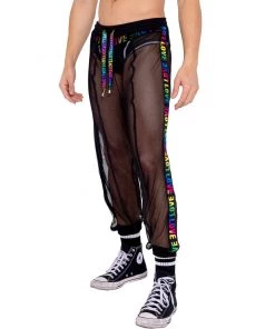 Roma Rainbow Love Fishnet Joggers