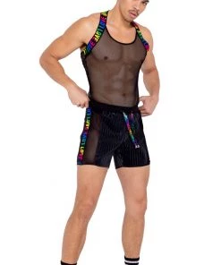 Roma Rainbow Love Fishnet Tank Top