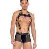 Roma Rainbow Love Suspender Romper