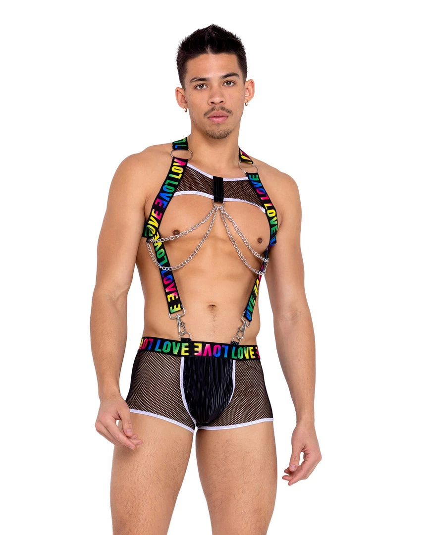 Roma Rainbow Love Suspender Romper 1 Roma Rainbow Love Suspender Romper