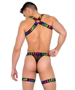 Roma Womens Rainbow Love Garter Thong
