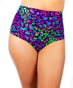 Shark Midnight Disco Zipper Back High Waist Booty Shorts Womens