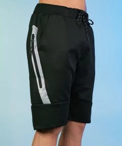 Phillip Marciano LLC Mens Black Slant Zipper Men's Shorts