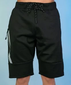Phillip Marciano LLC Mens Black Slant Zipper Men's Shorts