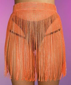 Hot And Delicious Orange Drip Cover Up Skirt