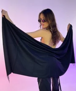 AE Womens Basic Solid Pashmina Scarf