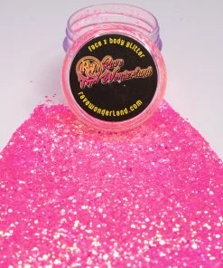 Xucai Accessories Kandi Pink Black Light Reactive Glitter