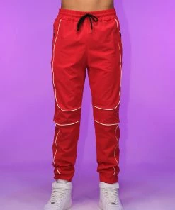 AE Womens Red Reflective Unisex Joggers
