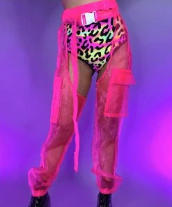 Hot And Delicious Pink Sheer Possibilities Organza Chaps Acid Jungle