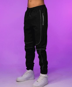 AE Womens Black Reflective Joggers