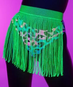 AE Neon Yellow Bejeweled Cover Up Skirt New