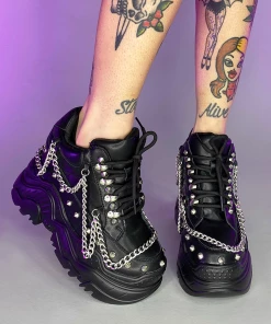 Realplay Corp Matte Black Space Candy Chained Sneakers