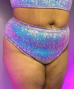 J. Valentine Sequin Holographic Trim Rave Shorts