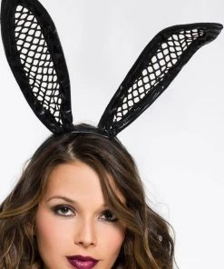 Music Legs Womens Fishnet Vinyl Bunny Ears Headband