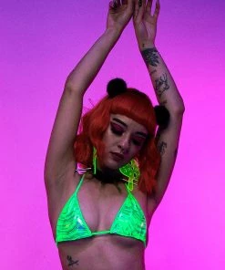 Roma Hypnotic Green Bikini Tie Top