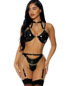 Forplay 3pc Black Vinyl Vixen Set