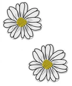 Pastease DAISY: WHITE AND YELLOW WITH BLACK FLOWER NIPPLE PASTIES