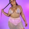 Hot And Delicious New Lavish Living Pink 2pc Fishnet Skirt Set