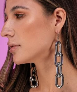 AE Silver Chain Link Acrylic Earrings