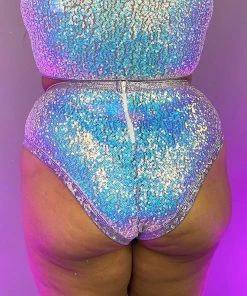 J. Valentine Sequin Holographic Trim Rave Shorts
