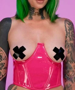Daisy's Corsets Neon Pink Patent Waist Cincher New