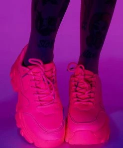 Berness Shoes Hot Pink Flexx Platform Sneakers Womens