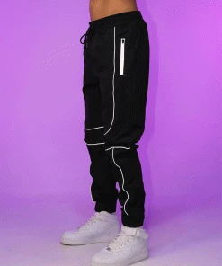 AE Womens Black Reflective Joggers