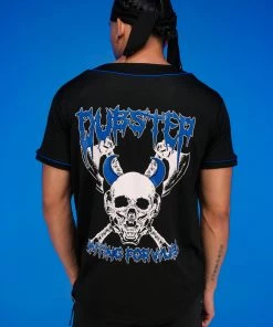 Jarmoo Dubstep Skull Massacre Blue Baseball Jersey