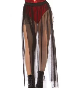 Leg Avenue Goddess Multi Slit Sheer Skirt Womens